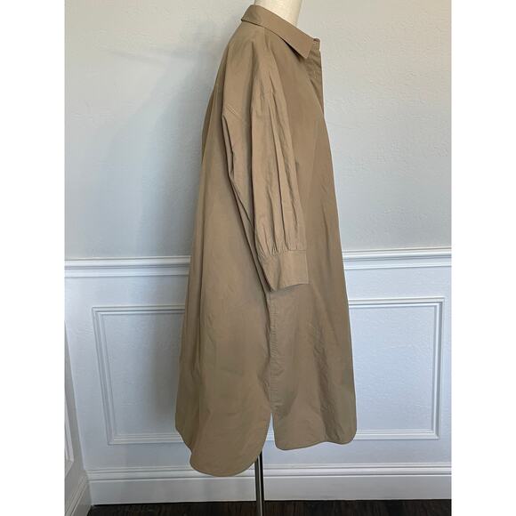 MOD REF Button Front Khaki Cotton Shirt Dress Medium - Picture 4 of 11